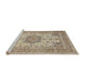 Sideview of Machine Washable Traditional Brown Rug, wshtr1051