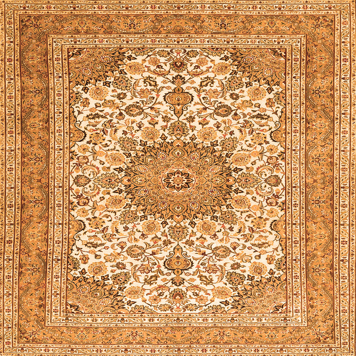 Serging Thickness of Medallion Orange Traditional Rug, tr1051org