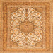 Serging Thickness of Medallion Orange Traditional Rug, tr1051org