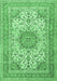 Medallion Emerald Green Traditional Rug, tr1051emgrn