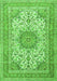 Medallion Green Traditional Rug, tr1051grn