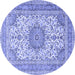 Round Medallion Blue Traditional Rug, tr1051blu