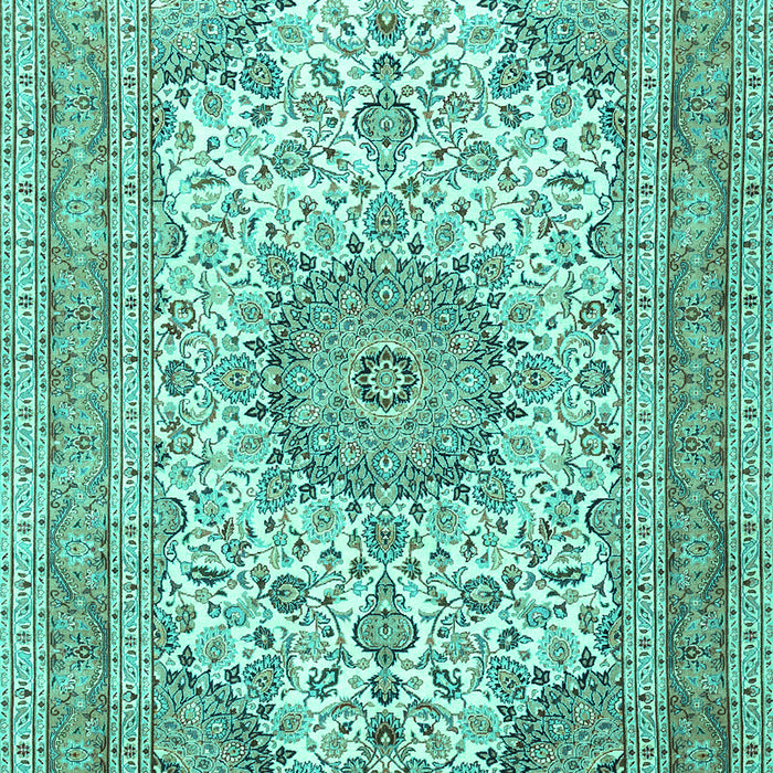 Medallion Turquoise Traditional Rug, tr1051turq