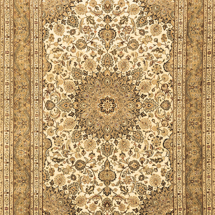 Machine Washable Medallion Brown Traditional Rug, wshtr1051brn