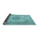Sideview of Medallion Light Blue Traditional Rug, tr1051lblu