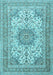 Medallion Light Blue Traditional Rug, tr1051lblu