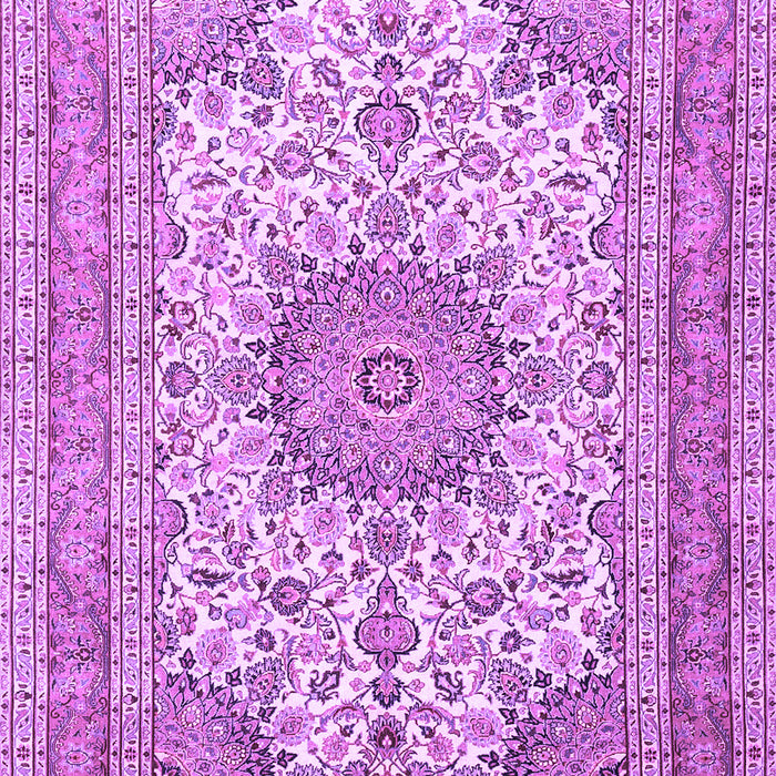 Machine Washable Medallion Purple Traditional Area Rugs, wshtr1051pur