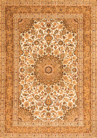 Medallion Orange Traditional Rug, tr1051org