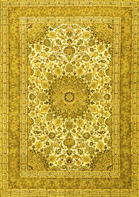 Medallion Yellow Traditional Rug, tr1051yw