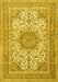 Medallion Yellow Traditional Rug, tr1051yw