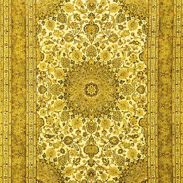 Medallion Yellow Traditional Rug, tr1051yw