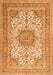 Serging Thickness of Machine Washable Medallion Orange Traditional Area Rugs, wshtr1051org