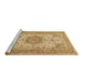 Sideview of Machine Washable Medallion Brown Traditional Rug, wshtr1051brn