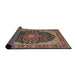 Sideview of Traditional Brownish Green Medallion Rug, tr1052