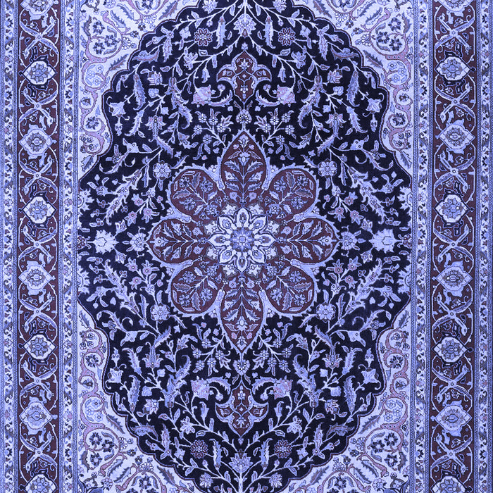 Machine Washable Medallion Blue Traditional Rug, wshtr1052blu