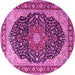 Round Medallion Pink Traditional Rug, tr1052pnk