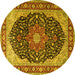 Round Medallion Yellow Traditional Rug, tr1052yw