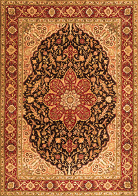 Medallion Orange Traditional Rug, tr1052org