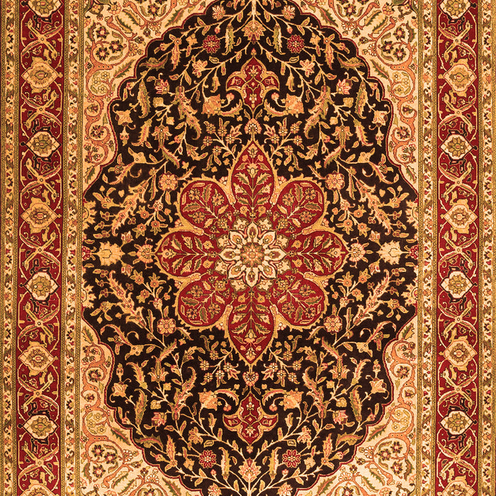 Medallion Orange Traditional Rug, tr1052org