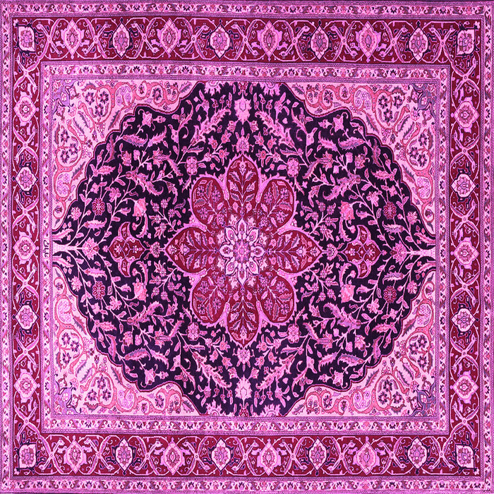 Square Medallion Pink Traditional Rug, tr1052pnk