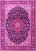 Machine Washable Medallion Pink Traditional Rug, wshtr1052pnk