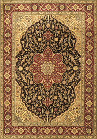 Medallion Brown Traditional Rug, tr1052brn