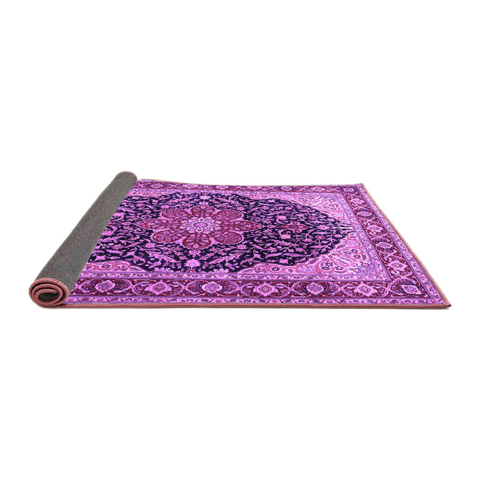 Sideview of Medallion Purple Traditional Rug, tr1052pur