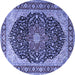 Round Medallion Blue Traditional Rug, tr1052blu