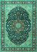 Medallion Turquoise Traditional Rug, tr1052turq