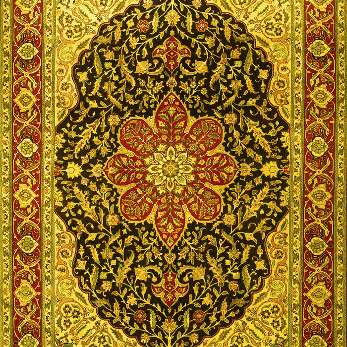 Medallion Yellow Traditional Rug, tr1052yw
