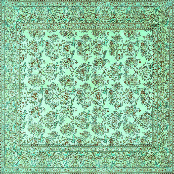 Square Persian Turquoise Traditional Rug, tr1053turq