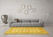 Machine Washable Persian Yellow Traditional Rug in a Living Room, wshtr1053yw