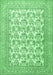 Machine Washable Persian Emerald Green Traditional Area Rugs, wshtr1053emgrn