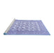Sideview of Machine Washable Persian Blue Traditional Rug, wshtr1053blu