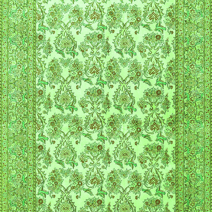 Serging Thickness of Machine Washable Persian Green Traditional Area Rugs, wshtr1053grn
