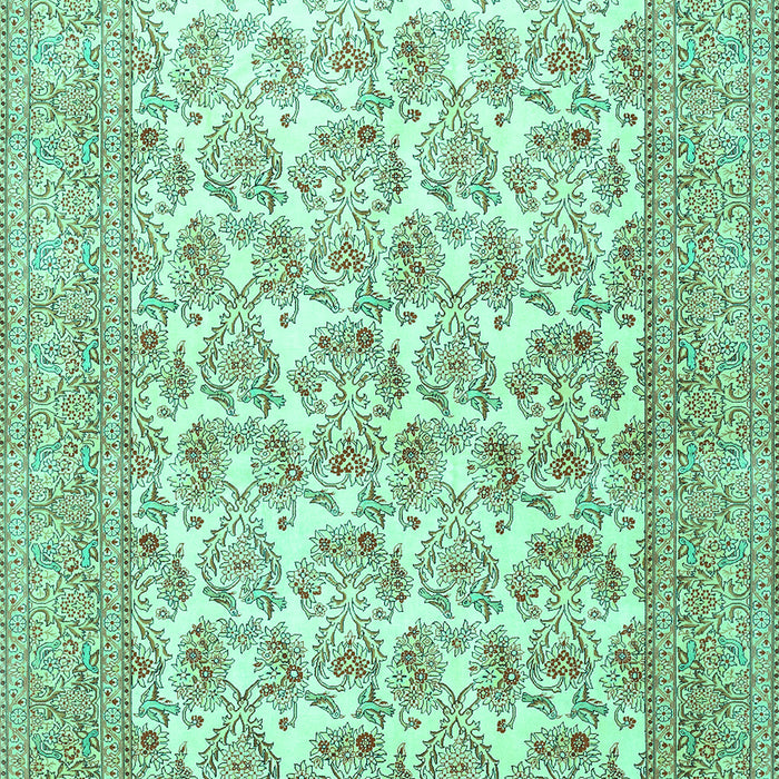 Machine Washable Persian Turquoise Traditional Area Rugs, wshtr1053turq