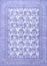 Machine Washable Persian Blue Traditional Rug, wshtr1053blu