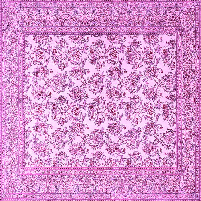 Square Machine Washable Persian Purple Traditional Area Rugs, wshtr1053pur