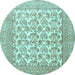 Round Persian Light Blue Traditional Rug, tr1053lblu