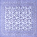 Square Persian Blue Traditional Rug, tr1053blu