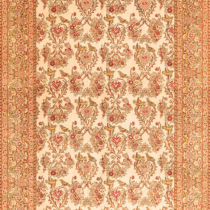 Serging Thickness of Machine Washable Persian Orange Traditional Area Rugs, wshtr1053org