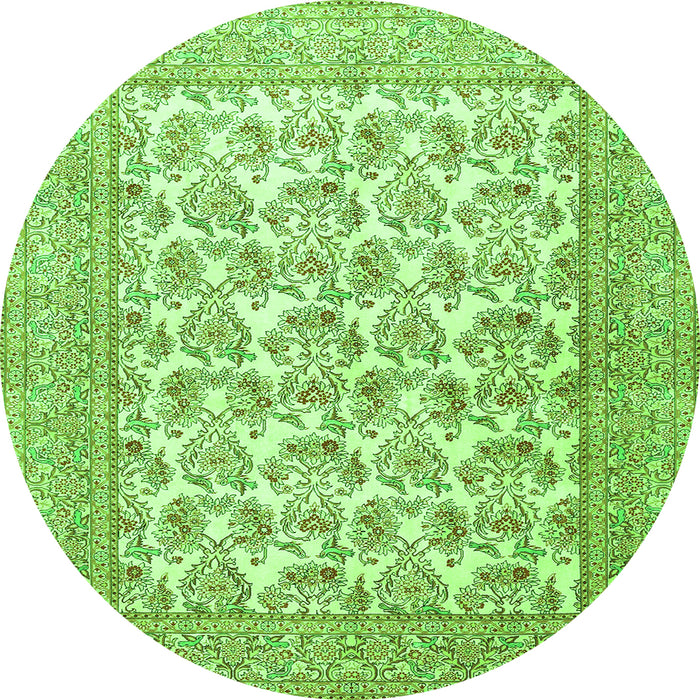 Machine Washable Persian Green Traditional Area Rugs, wshtr1053grn