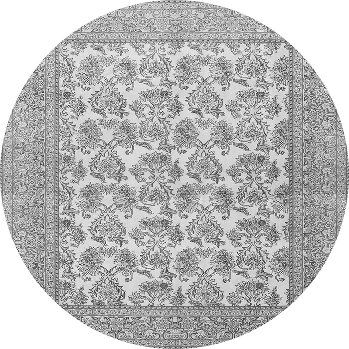 Machine Washable Persian Gray Traditional Rug, wshtr1053gry