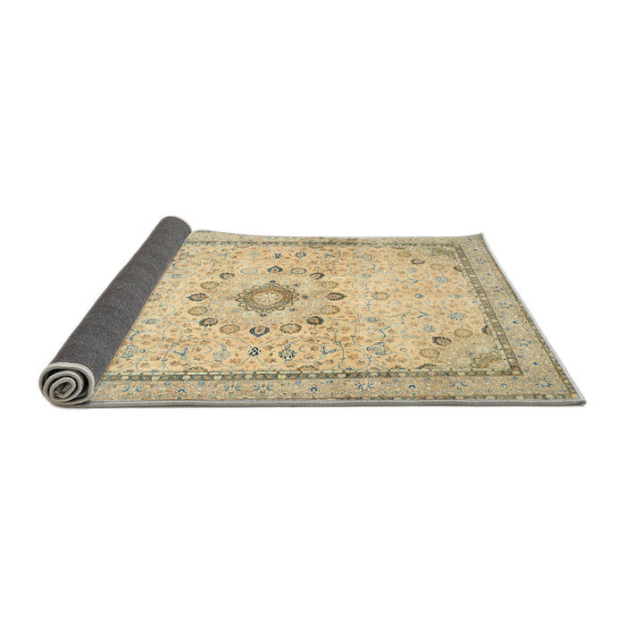 Sideview of Traditional Brown Gold Medallion Rug, tr1054