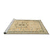 Sideview of Machine Washable Traditional Brown Gold Rug, wshtr1054