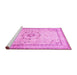 Sideview of Machine Washable Medallion Pink Traditional Rug, wshtr1054pnk