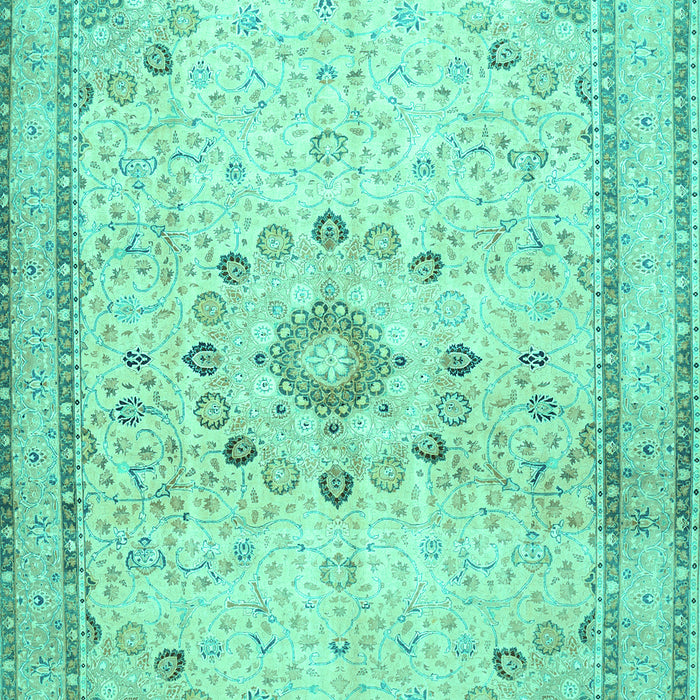 Medallion Turquoise Traditional Rug, tr1054turq