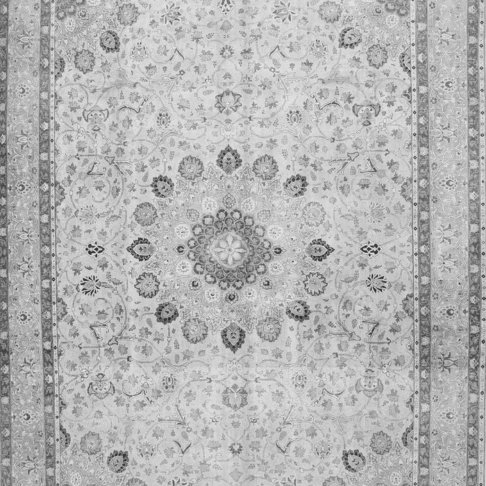 Serging Thickness of Machine Washable Medallion Gray Traditional Rug, wshtr1054gry