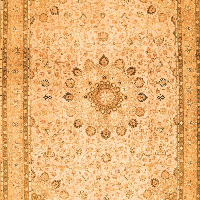Serging Thickness of Machine Washable Medallion Orange Traditional Area Rugs, wshtr1054org
