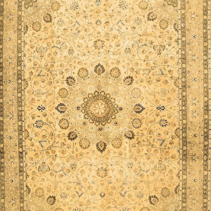 Machine Washable Medallion Brown Traditional Rug, wshtr1054brn